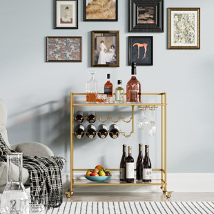 Wayfair Bar Carts   Paolino Metal Bar Cart 